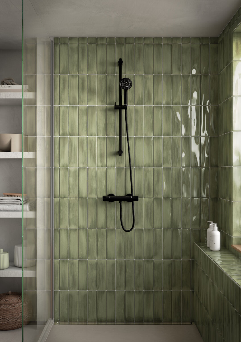Shower set flex + thermostat matt black