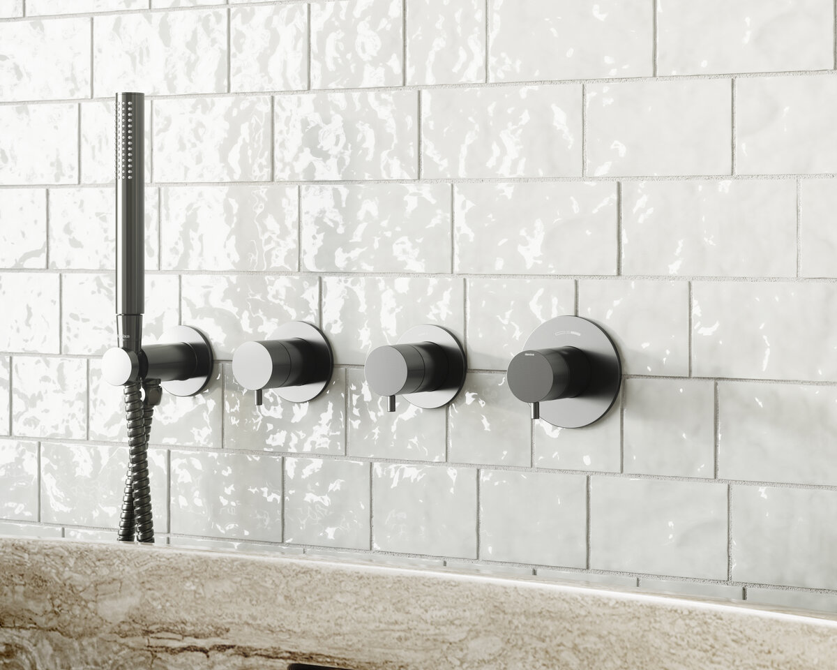 Silhouet BS 1 - Concealed bath set incl. waste with water outlet graphite grey