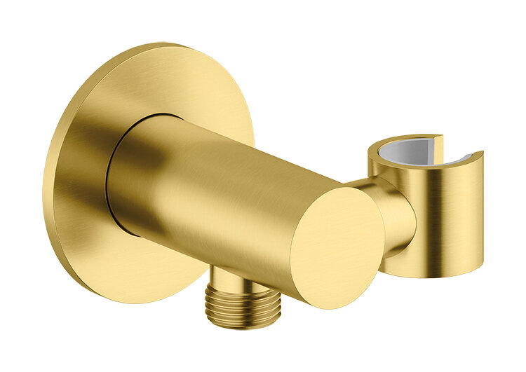 Hand Shower Holder Flex with outlet brushed brass