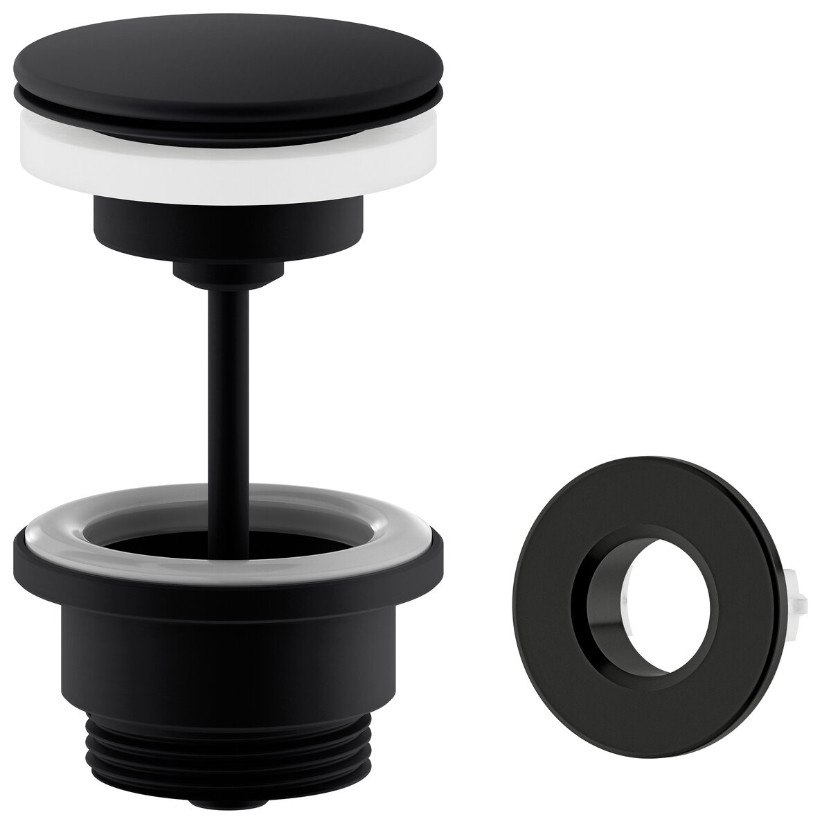 Pop Up Waste with click-function matt black