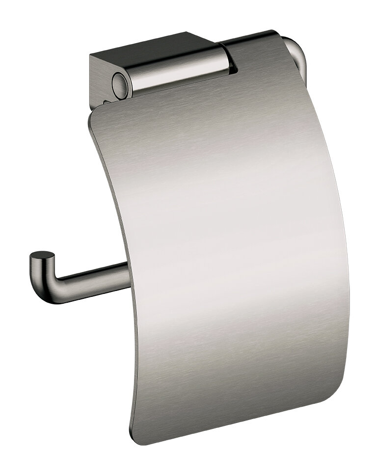Toilet roll holder with lid graphite grey