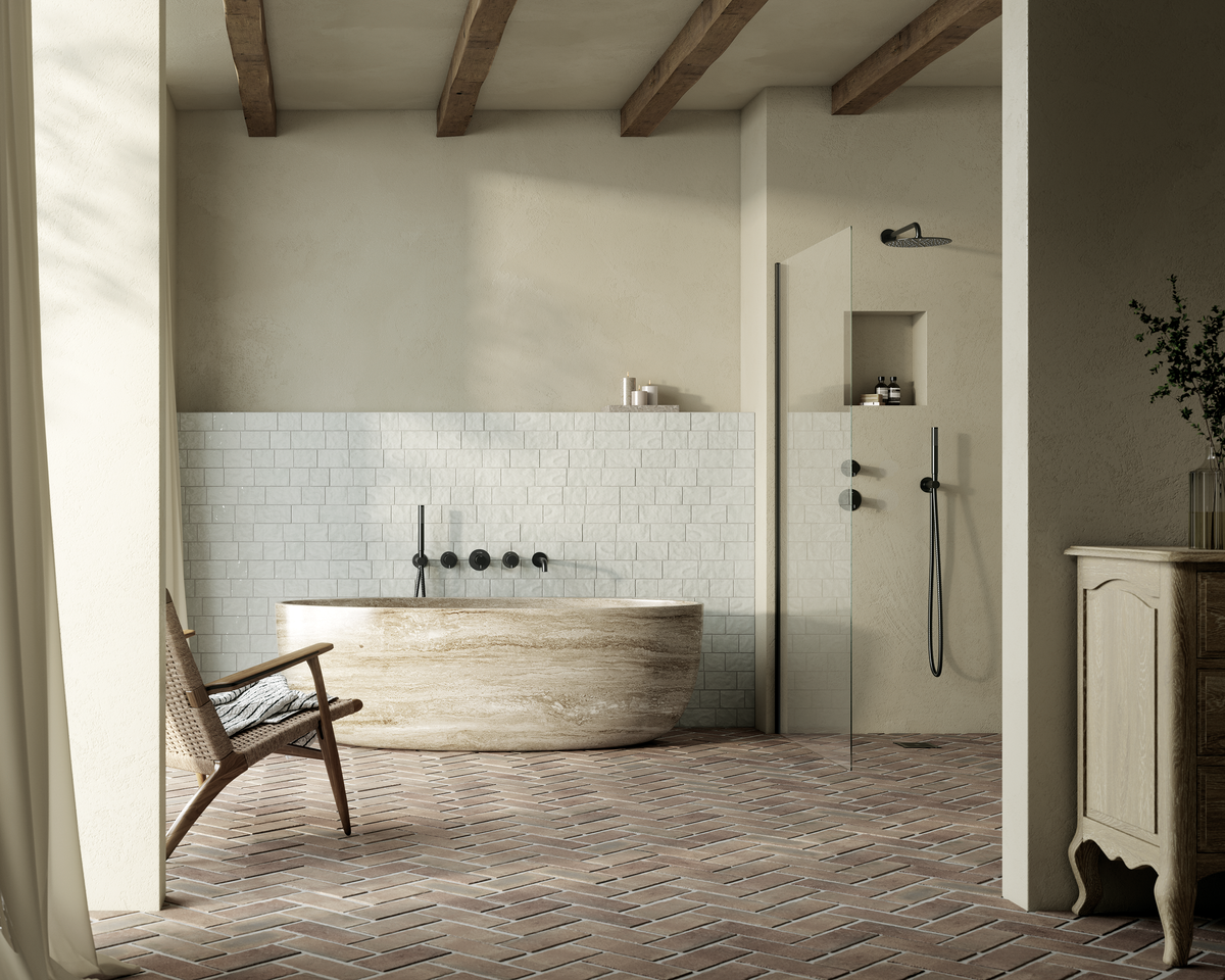 Silhouet BS 2 - concealed bath set with spout brushed brass