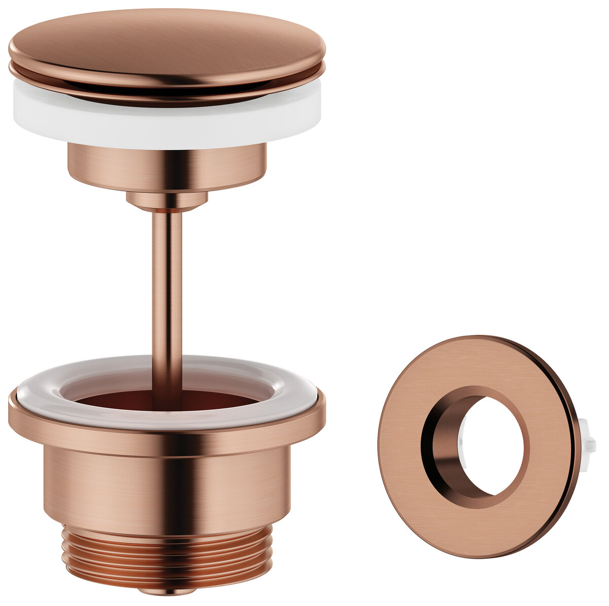 Pop Up Waste with click-function brushed copper