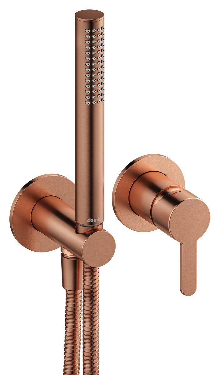 Single lever shower cuivre mat