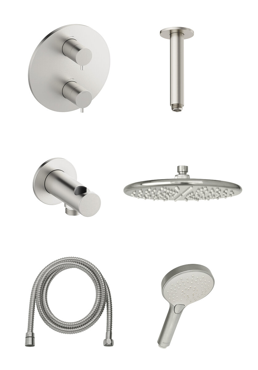 Silhouet HS 2 - UP Thermostat Duschsystem stahl