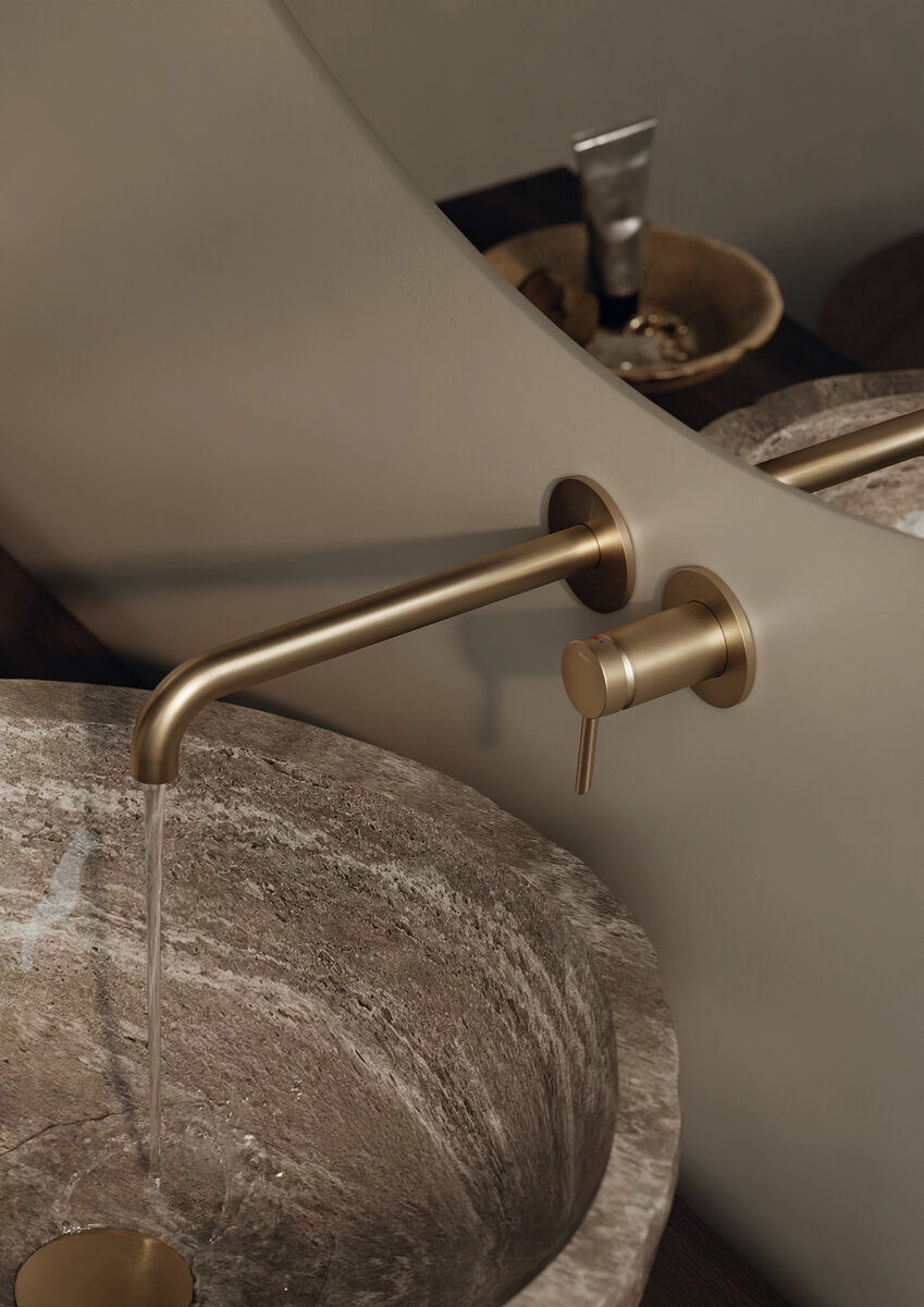 Iris Exposed kit for built in Basin Mixer (250 mm) brushed bronze